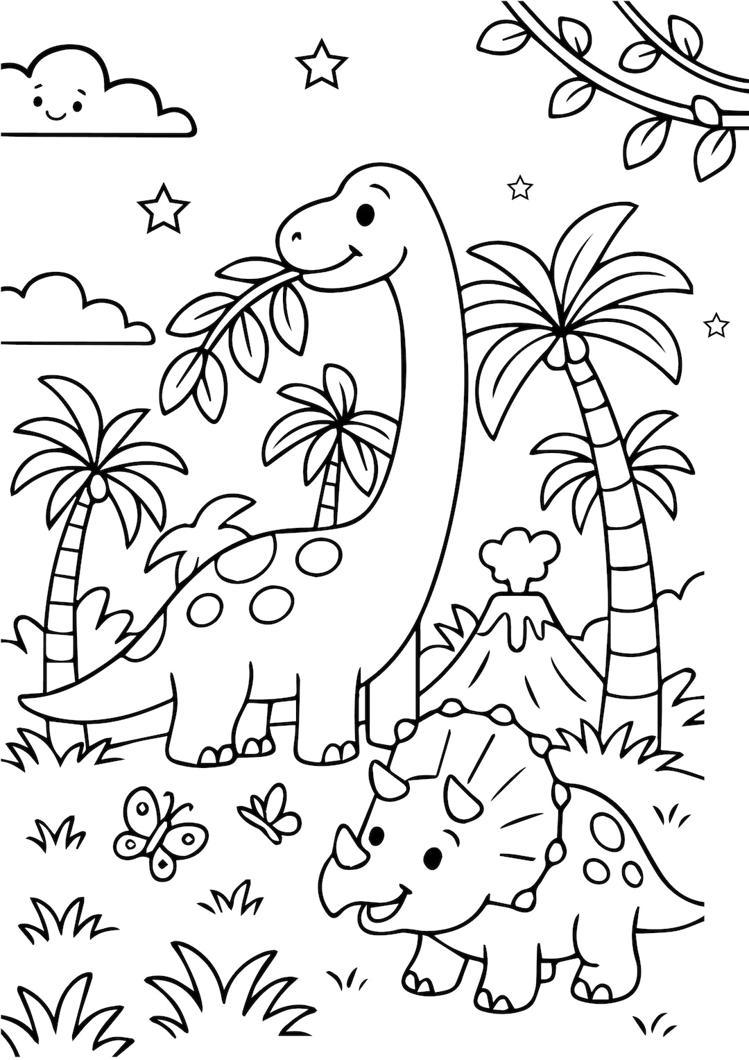 Dinosaur Drawing PDF for Kids – Fun & Easy Dino Coloring Pages
