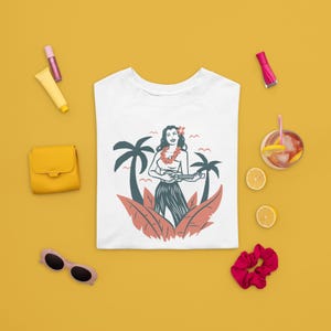 Tropical Hula Sweatshirt - Cozy Unisex Crewneck for Summer Vibes, Perfect for Beach Lovers, Vacation Mood, Luau Parties, and Casual Outfits
