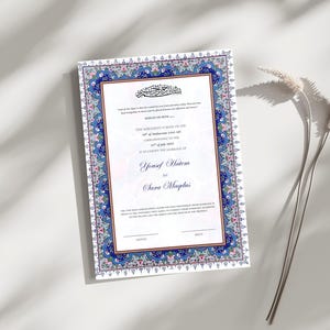 Editable Nikkah Certificate, Islamic Wedding Contract Template, Muslim Marriage Certificate, Printable Nikkahnama, Digital Nikah Document