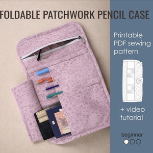 Opvouwbaar patchwork-etui pdf-naaipatroon | Zelfstudie voor reisportemonnee | Digitale download