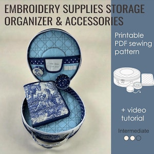 Set of Embroidery Supplies Storage Organizer & Accessories  | 2 PDF Patterns Bundle