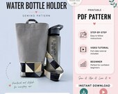 Sew Your Own Water Bottle Bag, DIY Bottle Holder Pattern, Easy Summer Sewing Project, Crossbody Thermos Bag PDF