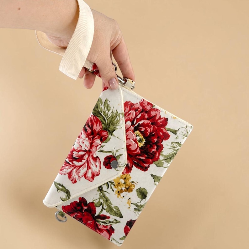 Mönster för sömnad av armband och axelremsväska i PDF-format, handledning för konvertibel väska, mönster för plånbok bild 6