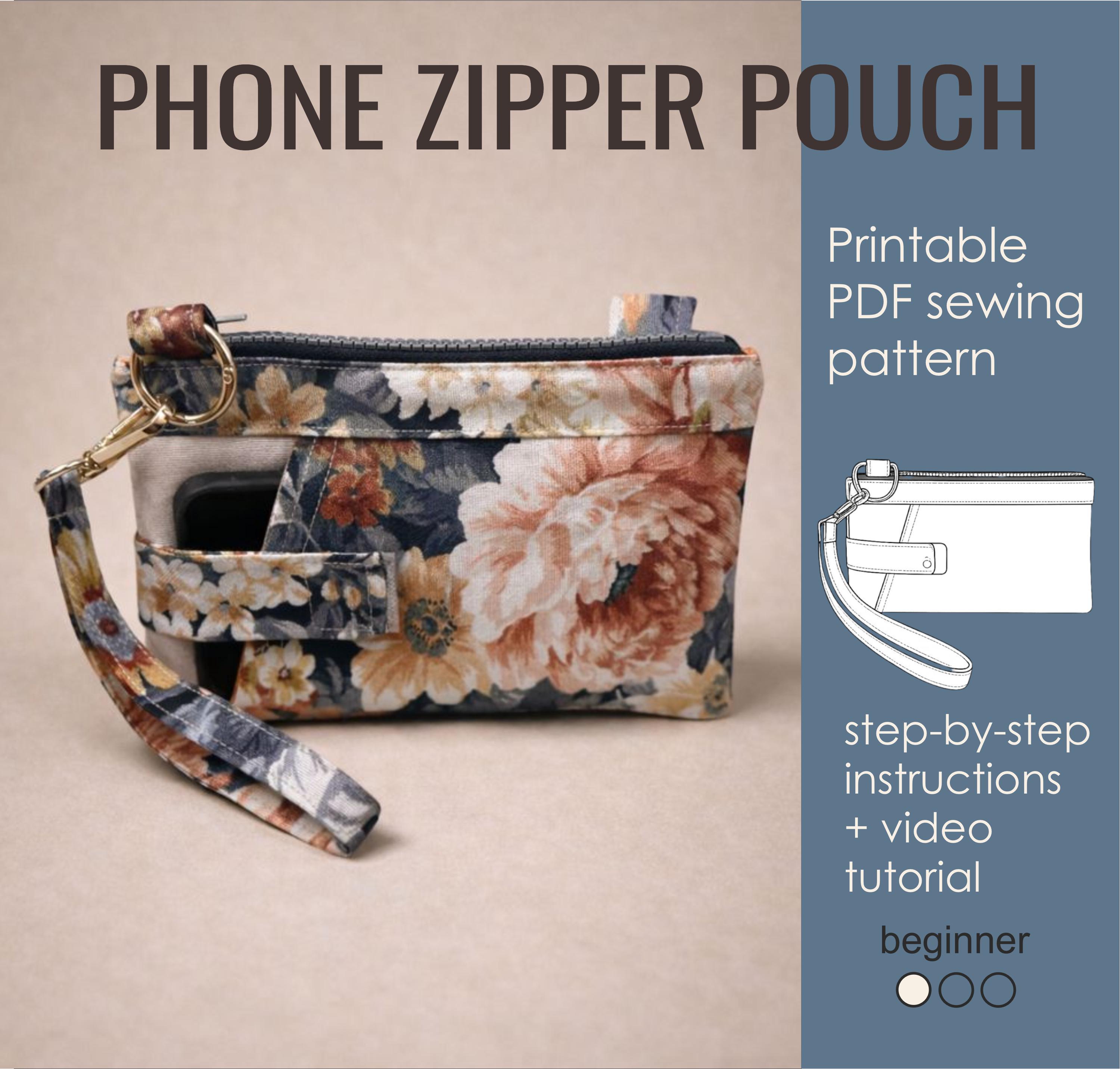 Phone Zipper Pouch PDF Pattern | Crossbody Option | Beginner Sewing ...