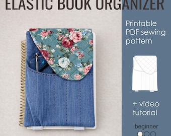 Elastischer Buch Organizer PDF Schnittmuster | Buch Buddy Tasche für Brillen & Stifte | Digitaler Download
