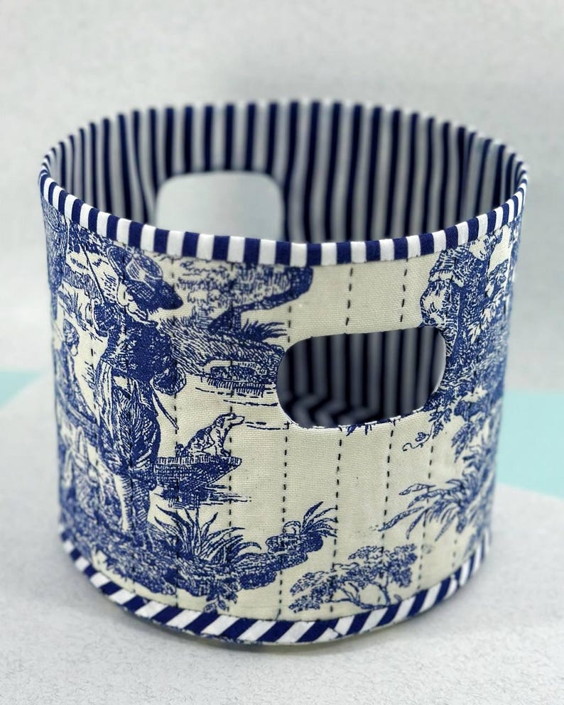 DIY Fabric Storage Basket Sewing Pattern: Quilted Design With Handles ...