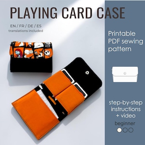 Playing Card Case Pdf Sewing Pattern, UNO, Munchkin or RPG Card Holder, Game Night Gift