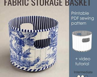 DIY Fabric Storage Basket Sewing Pattern: Quilted Design with Handles (PDF Tutorial
