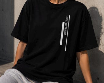 Built Different Vertical Minimalist Pocket Tee | Dark Unisex Streetwear Shirt