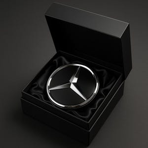 Mercedes Benz Wheel Center Cap Set: 75mm Silver Black ABS Replacement
