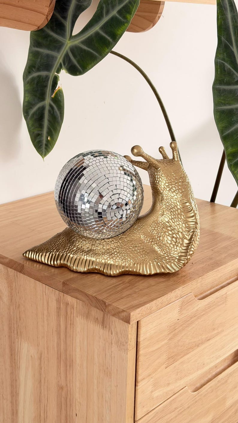 Disco Shell Handmade Disco Snail Sculpture, Retro 70s Mirror Ball Decor - Etsy Canada