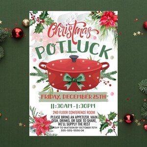 Julklappsflyer | Inbjudan till julfest (redigerbar i Canva)