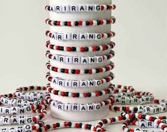 Bracelet d'amitié fan Arirang BTS/bracelet de perles Kpop/bijoux inspirés de la musique/bracelets de style coréen/accessoires Kpop faits main/cadeau de fan