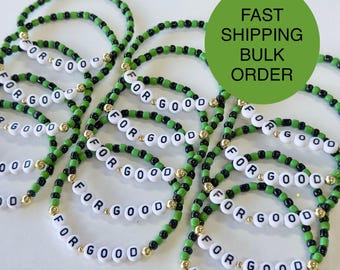 Bracelet de sensibilisation personnalisé en perles (vente en gros) / Bracelet de soutien à une cause / Cadeau commémoratif / Bijoux pour événements caritatifs et professionnels / Cadeaux pour collectes de fonds