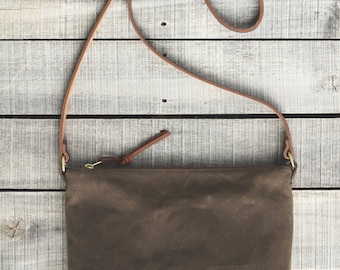 The STANDARD Cross Body Bag in COCO  //  Waxed Canvas Bag Purse