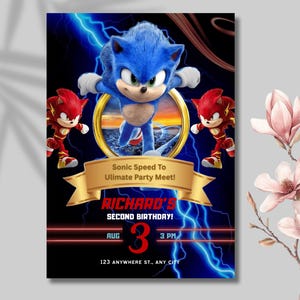 Editable Sonic Birthday Invitation: Instant Download, Boy or Girl