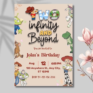 Two infinity and Beyond | Digital Birthday invitation | Editable Toy Story Invitation Template | Digital Kids Party Invite