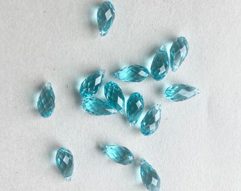 13mm x 6.5mm Swarovski Crystal Teardrop Briolette Pendant 6010 Beads Turquoise 14 pendant total