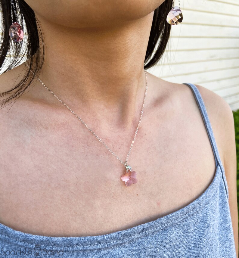 Japanese cherry blossom necklace Sakura pendant necklace Etsy