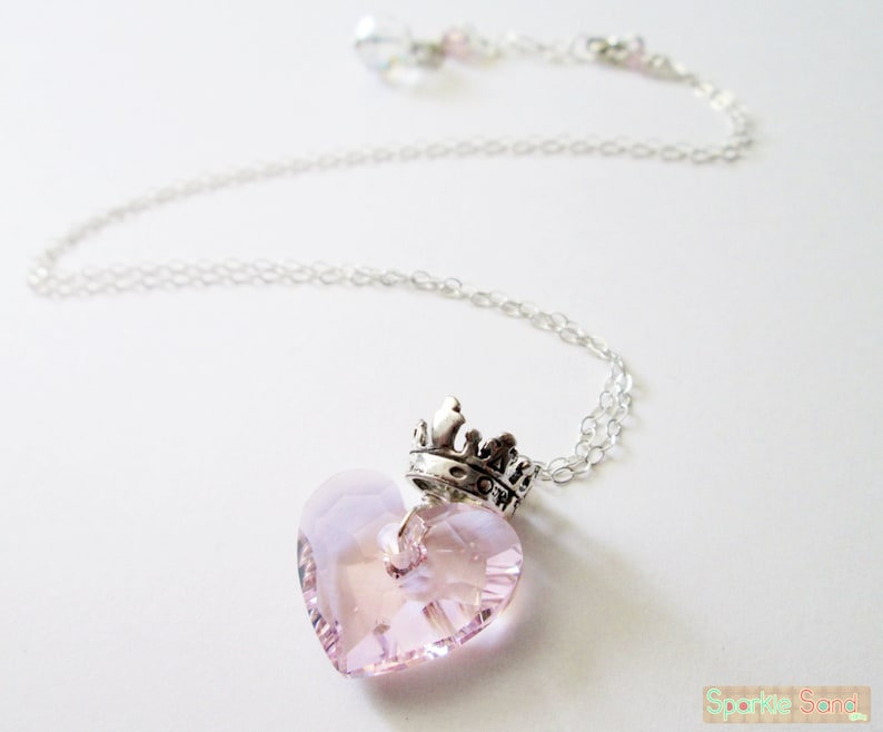 Pink Princess Rosaline Heart Pendant Swarovski Crystal Etsy