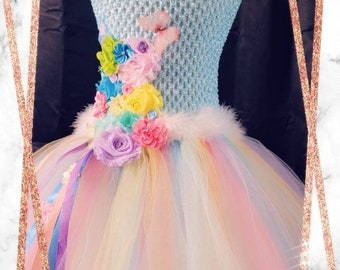 Spring/Easter/unicorn inspired tutu dress