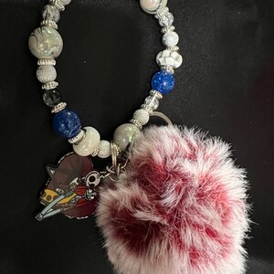 Jack and Sally inspired keychain wristlet
