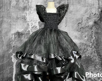 Wednesday inspired tutu dress, Halloween, day of the dead, Dia de los Muertos