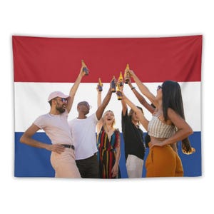 Custom Netherlands Flag Tapestry, Personalized Dutch Pride Wall Hanging, Red White Blue Tricolor Decor for Parties, Dorms, & Homes