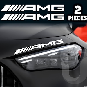2x AMG Racing Vinyl Decals – 28cm Performance Stickers for Mercedes (5 Colors)