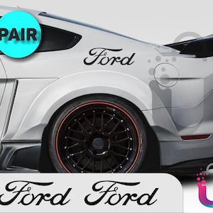 2x Ford Racing Vinyl Decals – 9.65&quot; Emblem Stripes & Graphic Stickers