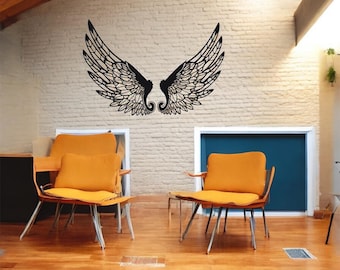 Alas de ángel de acero negro para decoración de pared / Decoración bohemia moderna