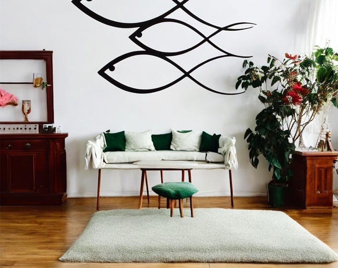 Modern Black Steel Fish Wall Art | Minimalist Coastal Decor