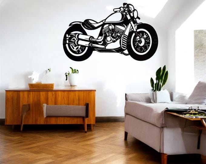 Motorcycle Metal Wall Art | Retro Bike Steel Decor, Garage Art