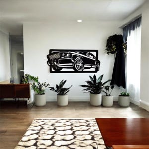 Muscle Car Metal Wall Art | Retro Car Steel Wall Decor | Classic Auto Home Decoration | Vintage Vehicle Wall Hanging Design