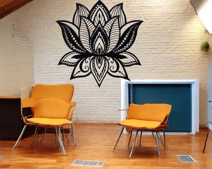 Lotus Mandala Metal Wall Art | Sacred Geometry, Yoga Decor