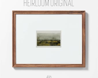 Original Watercolor Landscape Painting: Moody Marsh Art, Certificate Included