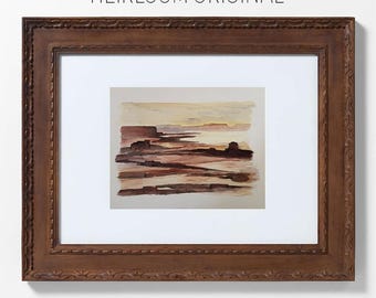 Original Watercolor Landscape Painting: "Canyon Layers" Art, Certified