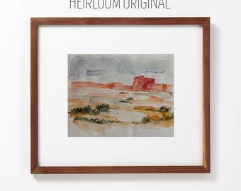 Original Watercolor Landscape Painting: "Desert Dawn" Art, Certified