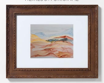 Original Watercolor Landscape Painting: "Where the Water Waits" Art, Certified