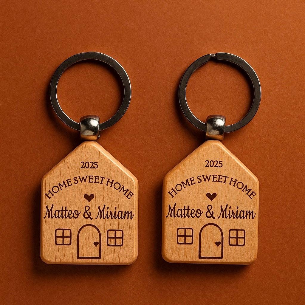 Schlüsselanhänger „Neues Zuhause“ – Edelstahl, Graviert – Geschenk Zur Einweihung, Für Paare & Freunde