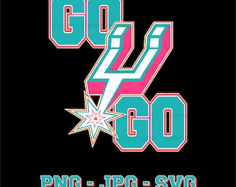 May include: A digital design featuring the text "GO 4 GO" in teal, pink, and white, with a starburst and lightning bolt graphic. The words "PNG - JPG - SVG" are at the bottom, set against a black backdrop.