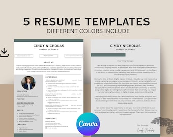 Canva Resume Template Bundle: Modern CV + Cover Letter (ATS-Friendly Digital Download