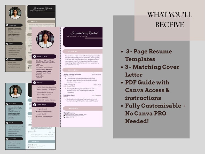 Canva Resume Template | Modern Editable CV + Cover Letter ...