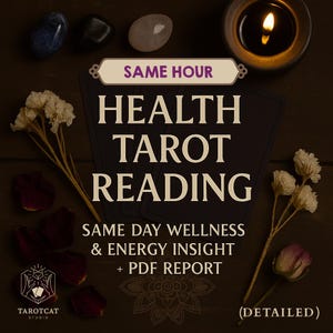 Health Tarot Reading, Same Hour Wellness Psychic Reading, Healing Tarot, Spiritual Insight, Holistic Health, Accurate Body Mind Scan