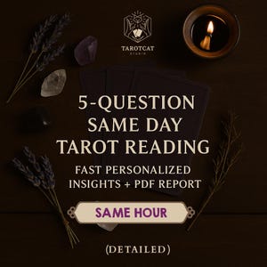 Same Hour Psychic Antworten: 5 Fragen Tarot Legung, In-Tiefe Einblicke
