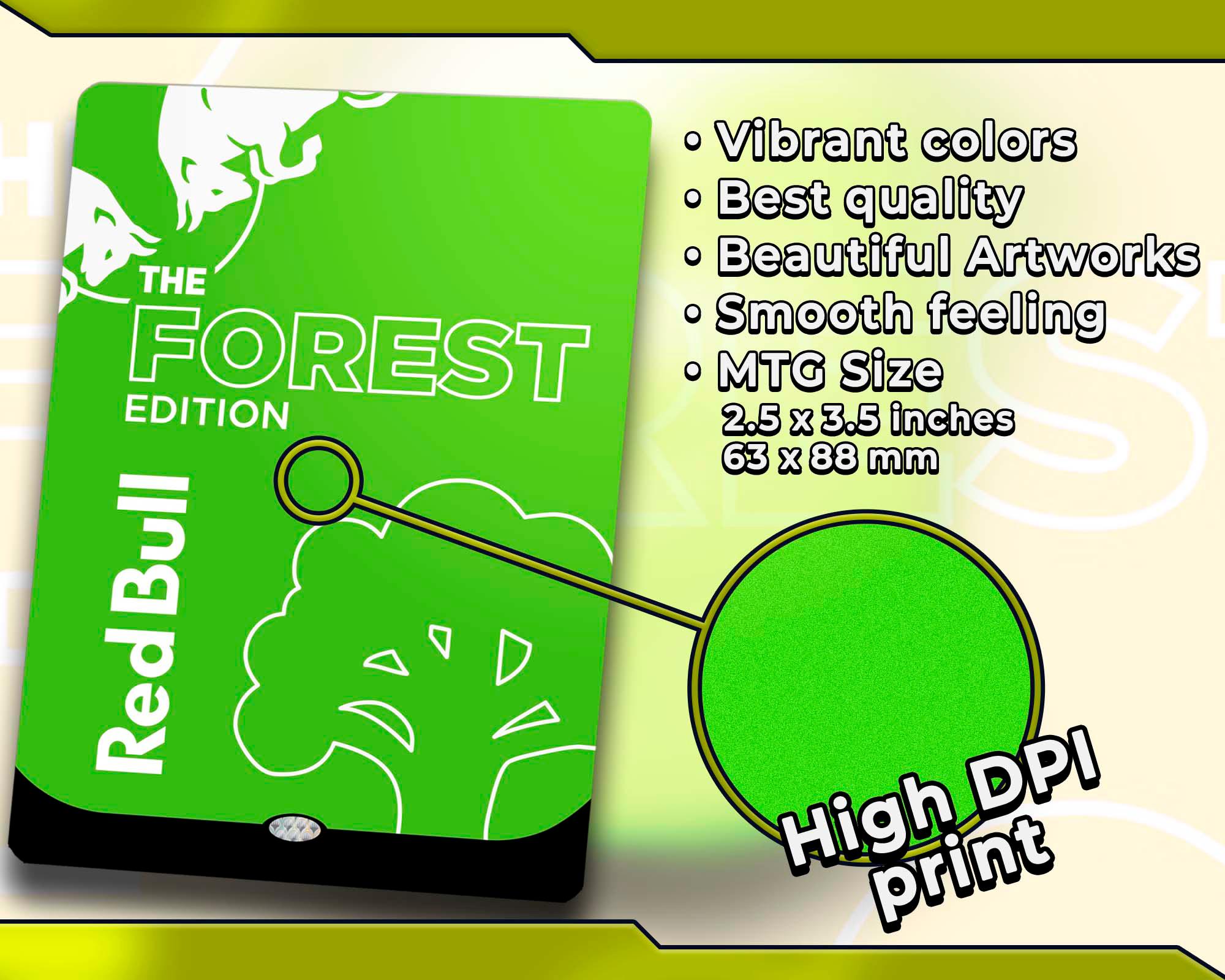 Redbull Basic Forest Lands Set/ Proxy 24 Fullart Set for EDH