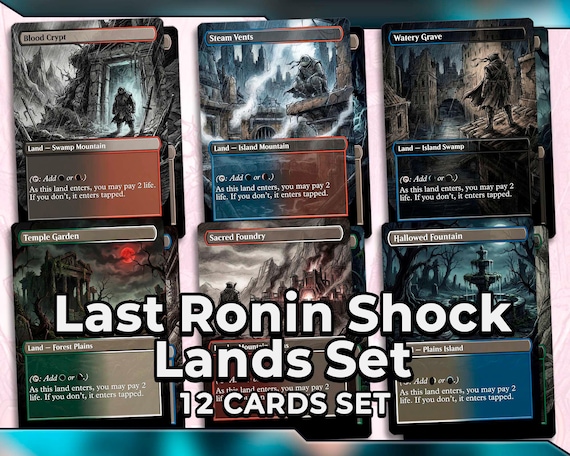 TMNT Last Ronin Lands Set/ Proxy 12 Shock themed card set for EDH commander