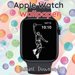 Basketball Dunk Apple Watch Face: Minimalist Line Art (Digital Download)