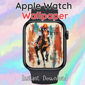 Horse Racing Apple Watch Face: Colorful Splash Art (Digital Download)