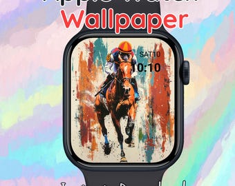 Horse Racing Apple Watch Face: Colorful Splash Art (Digital Download)